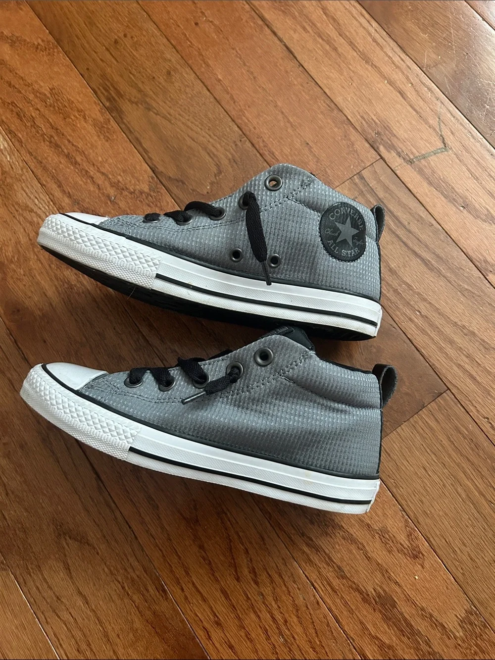 Converse Kids' Gray High-Top Sneakers with Black Accents